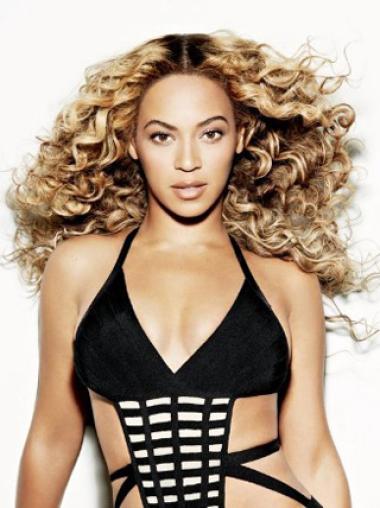 Joustavuus 18" Vaalea Ilman Otsatukkaa Lace Front Laineikas Beyonce Peruukit