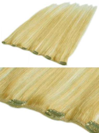 Kaunis Vaalea Remy-Hiusta Suora Clip On Hiustenpidennykset