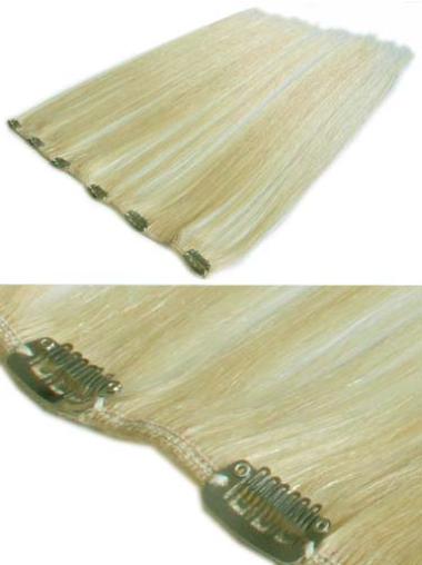 Vaalea Remy-Hiusta Suora Korkealaatuinen Clip On Hiustenpidennykset