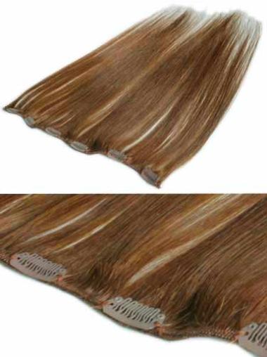 Ruskea Remy-Hiusta Suora Vaivattoman Clip On Hiustenpidennykset