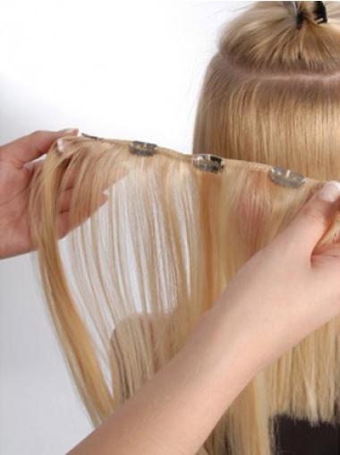 Remy-Hiusta Suora Edullinen Vaalea Clip On Hiustenpidennykset