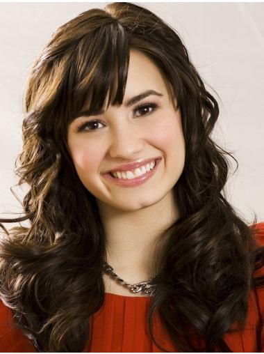 Konetyötä 20" Ruskea Täydellinen Pitkät Demi Lovato Peruukit