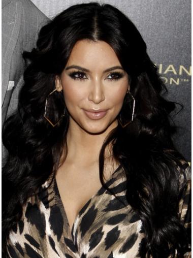 Pitkät Hyvä 26" Ilman Otsatukkaa Lace Front Kim Kardashian Peruukit