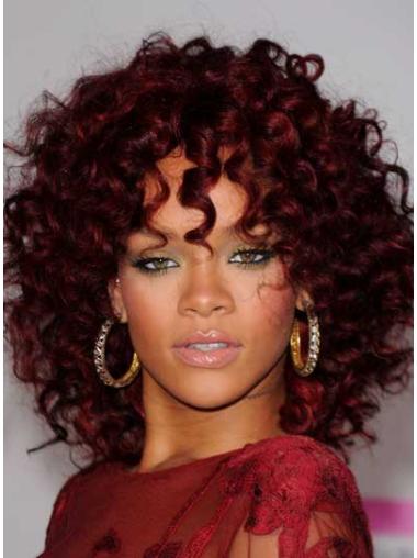 14" Punainen Synteettistä Kinky Konetyötä Tyyli Rihanna Peruukit