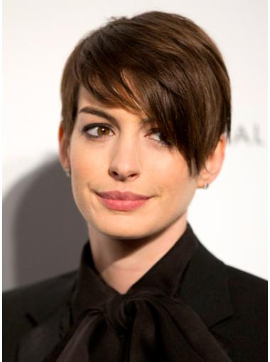 6" Erinomainen Remy-Hiusta Lace Front Leukapituinen Anne Hathaway Peruukit